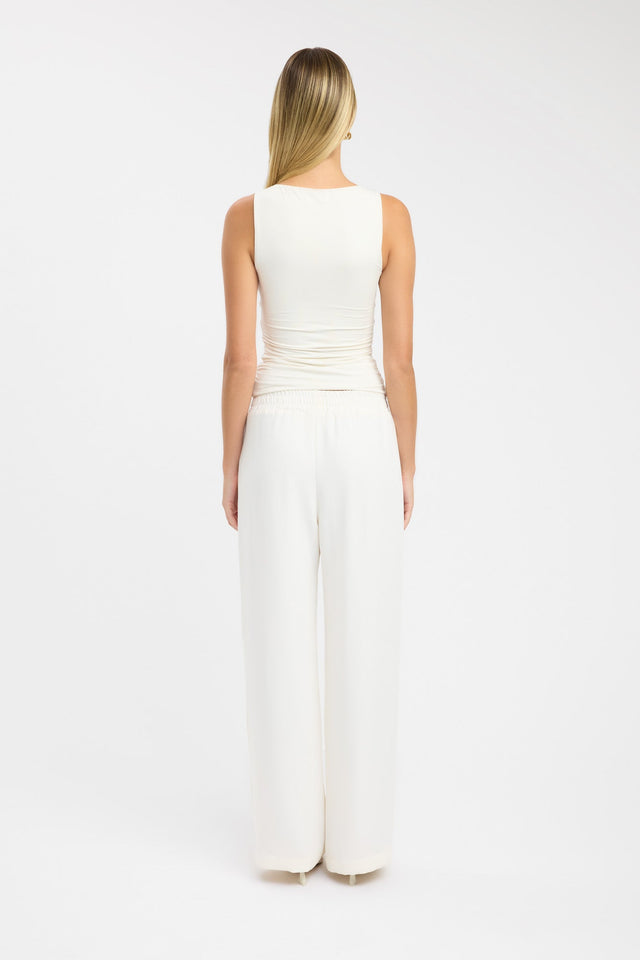 back Trove Trim Top Kookai Relaxed Plungeneck Sleeveless Womens-Blouse