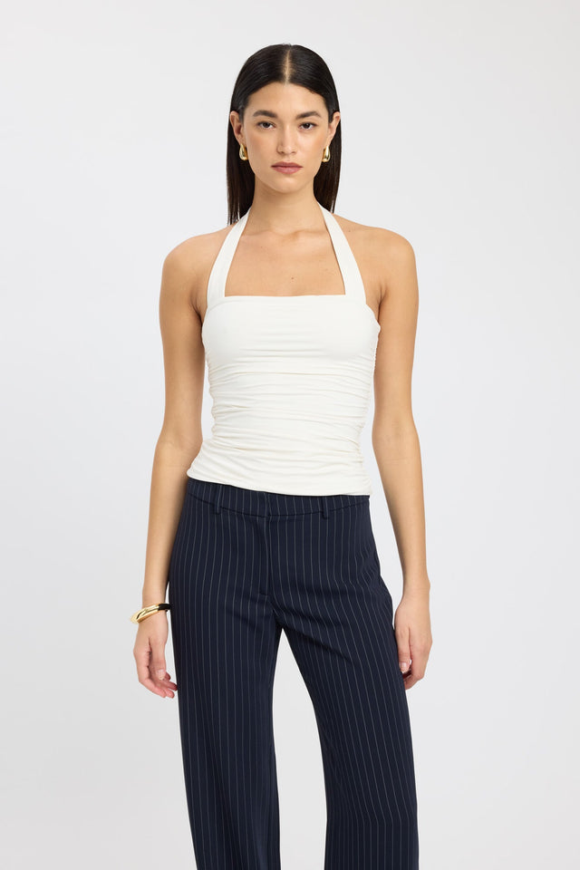 side Hailey Halter Top Kookai Fitted Squareneck Sleeveless Womens-Blouse