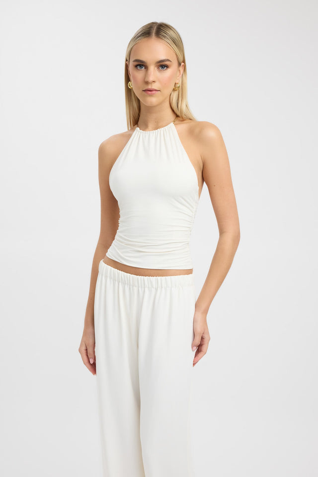 front Melita Top Kookai Fitted Roundneck Sleeveless Womens-Blouse