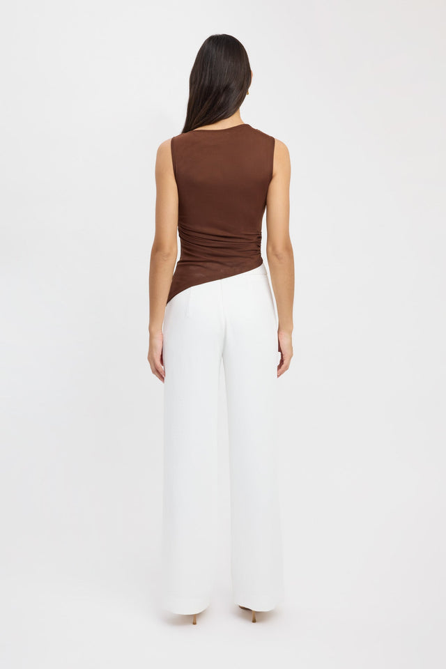 back Bolt Aysmmetric Top Kookai Relaxed Strapless Square white womens-singlets