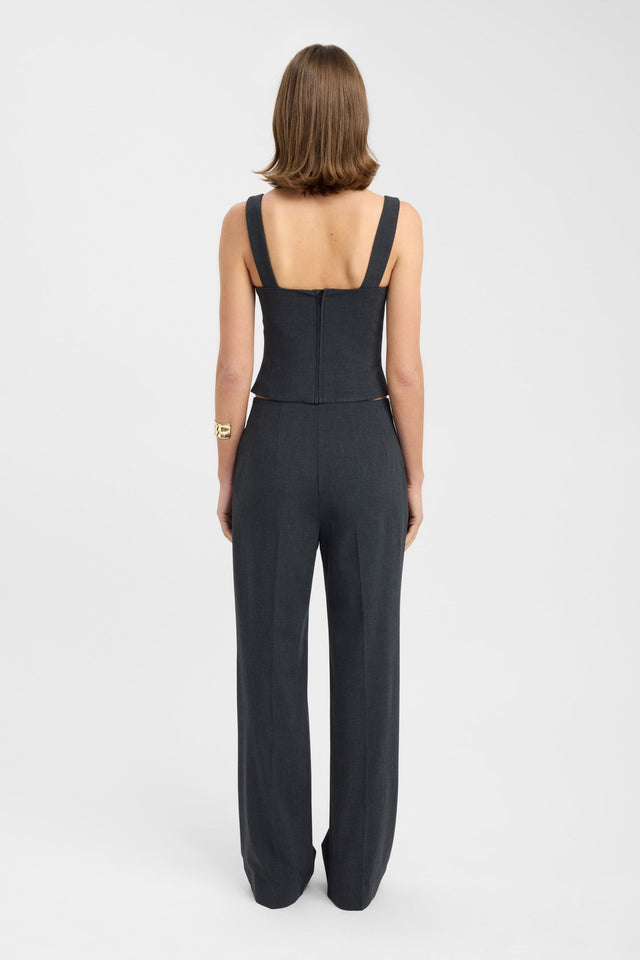 back Dallas Corset Top Kookai Fitted Squareneck Sleeveless Womens-Blouse