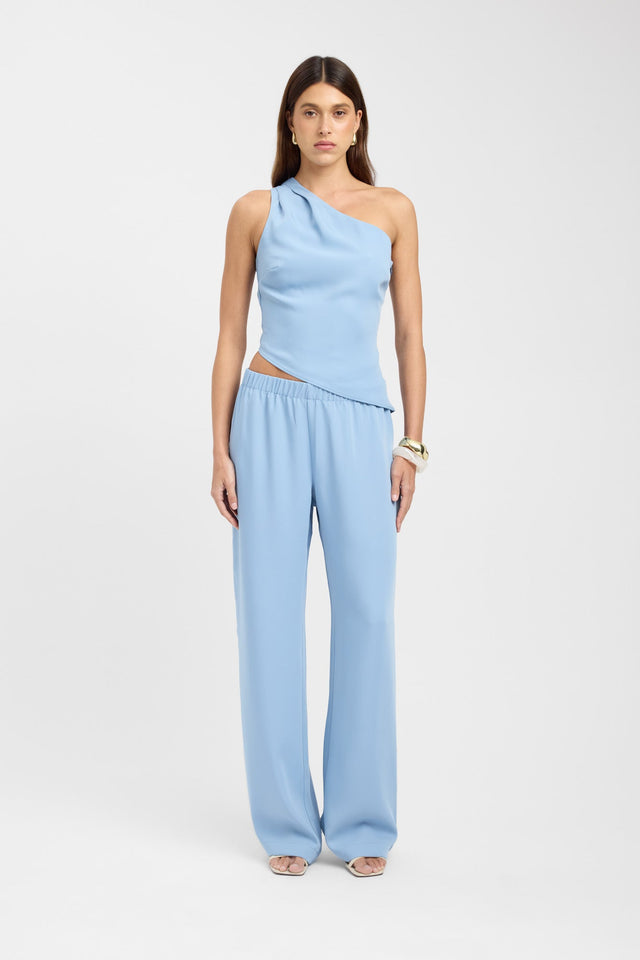 front Maria One Shoulder Top Kookai Fitted Asymmetry Sleeveless Womens-Blouse