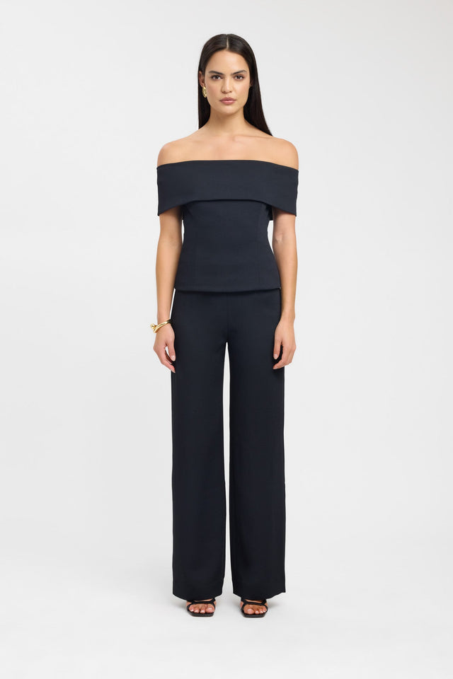 side Oyster Off Shoulder Top Kookai Fitted Straight Half sleeves Womens-Blouse