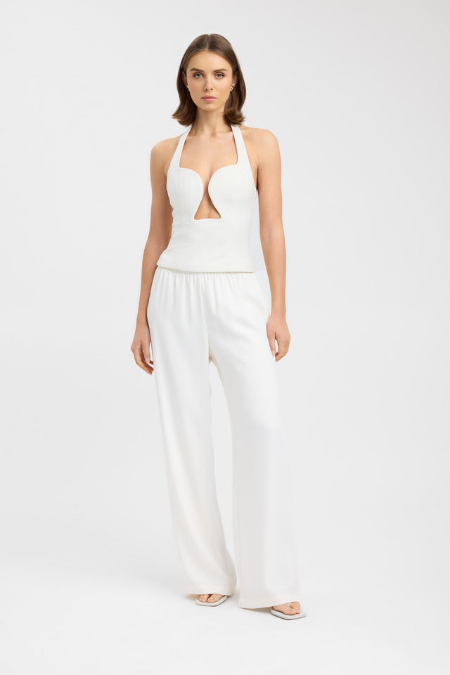 side Alto Low Cut Top Kookai Fitted Plungeneck Sleeveless Womens-Blouse 