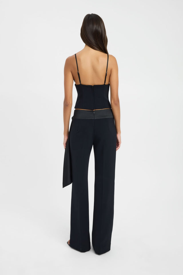 Featuring the Alto Sash Pant womens-regular-pants with wide-leg high-rise silhouette in black back