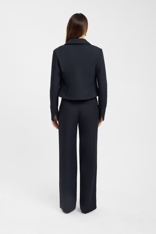 back Ariel Curve Jacket Kookai Long sleeve Regular Short darkblue womens-coats-and-jackets 