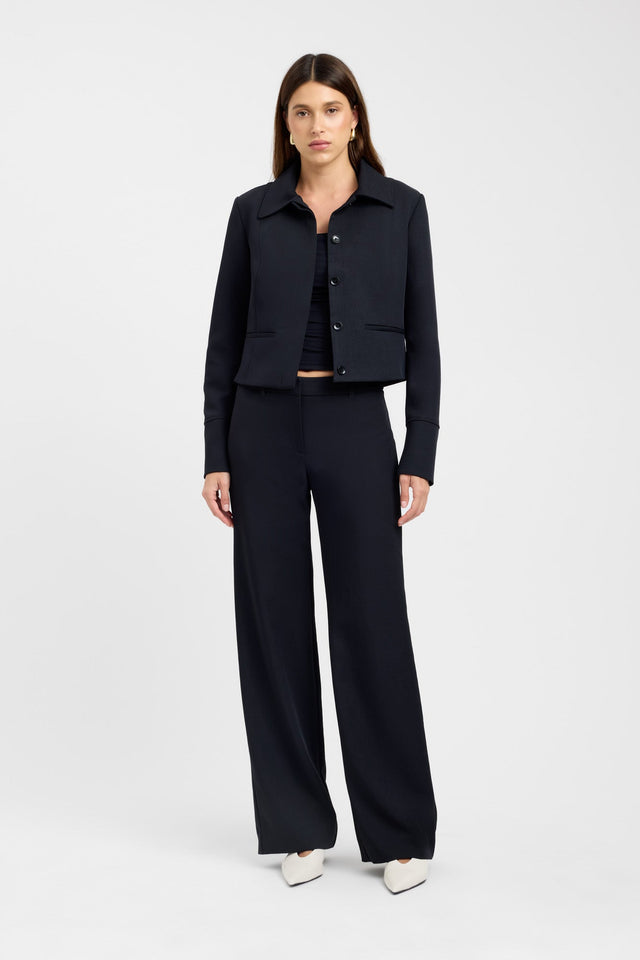 back Ariel Curve Jacket Kookai Long sleeve Regular Short darkblue womens-coats-and-jackets 