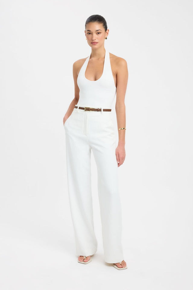 Designed with the Ariel Straight Leg Pant in womens-regular-pants featuring regular high-rise white on-body