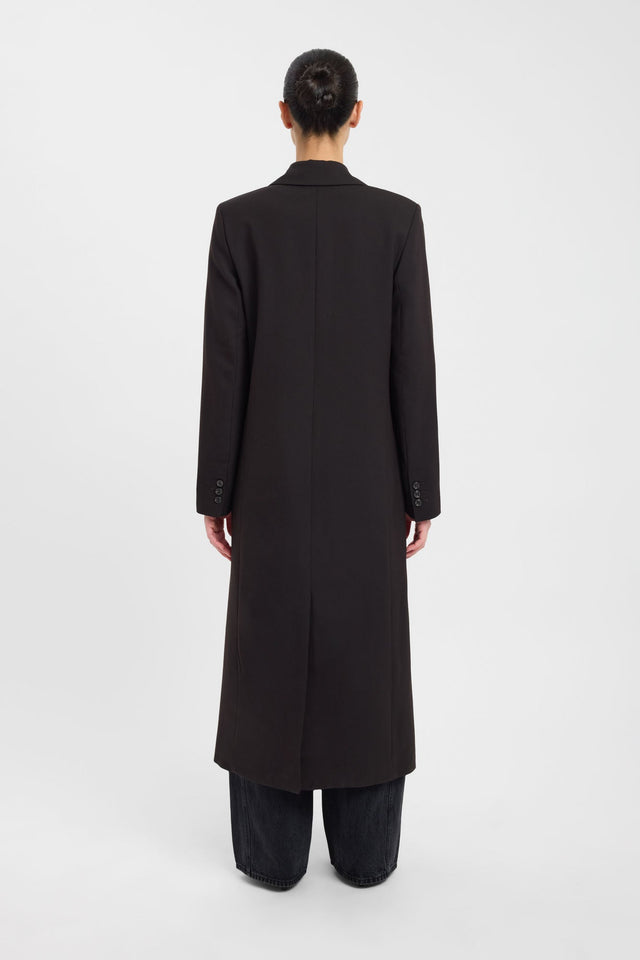 Displaying the Ashford Longline Blazer womens coats and jackets with full sleeves in black back