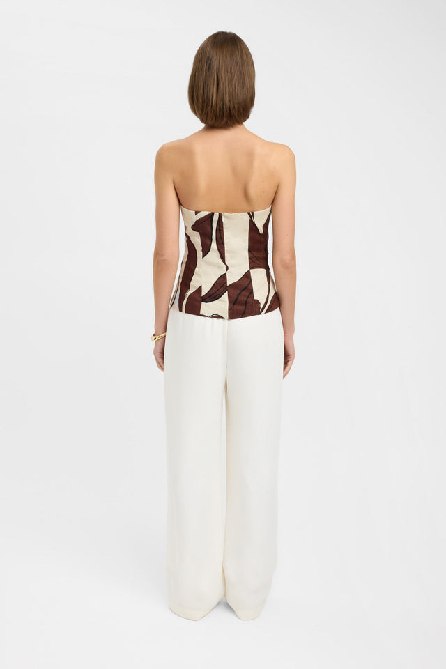 back Autumn Strapless Top Kookai Fitted Straight Sleeveless Womens-Blouse 