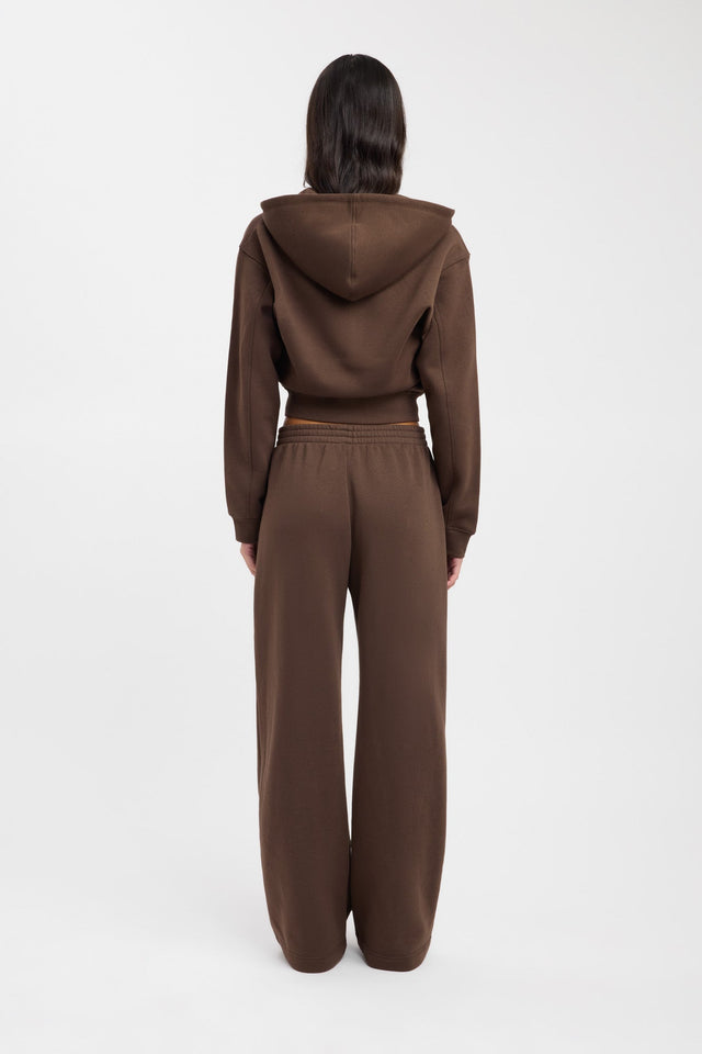 back Brushed Otis Zip Up Kookai High neck Relaxed brown womens-jumpers 
