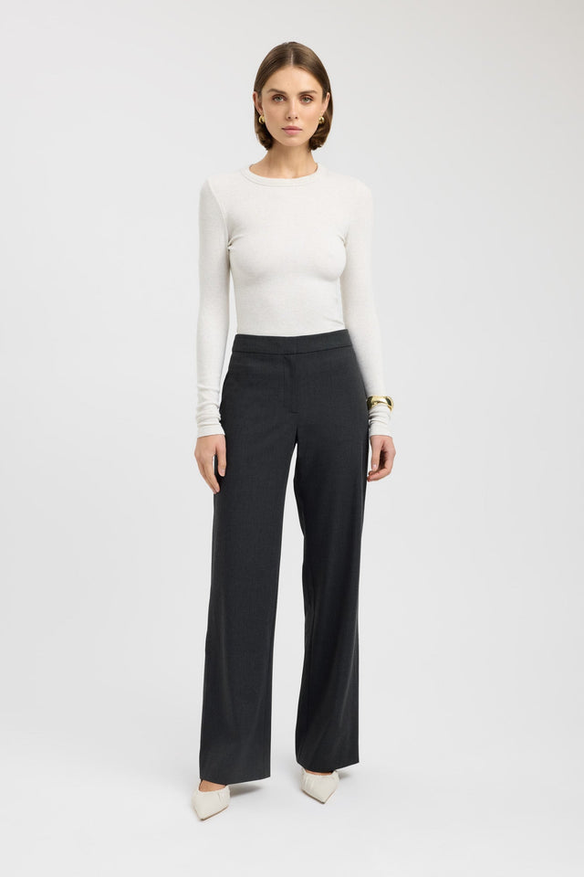 side Sunday Long Sleeve Top Kookai Fitted Roundneck Long sleeve Womens-Blouse 