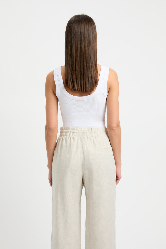 front Romeo Tank Kookai Relaxed Thick strap white womens-singlets 