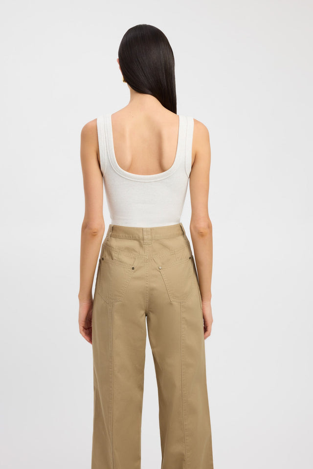 front Romeo Tank Kookai Fitted Squareneck Sleeveless Womens-Blouse 