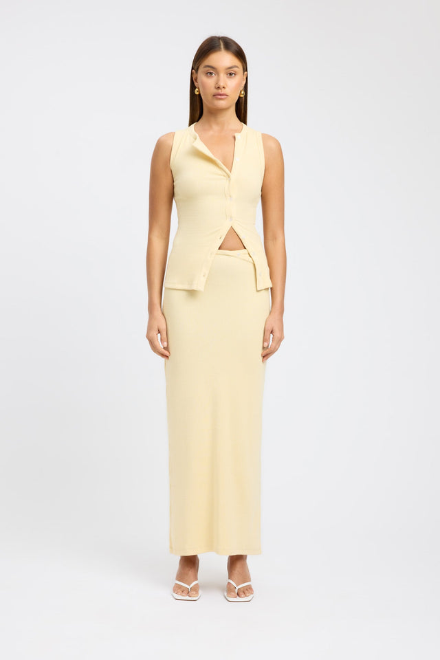 side Carter Maxi Skirt Kookai Straight Maxi black womens-skirts 