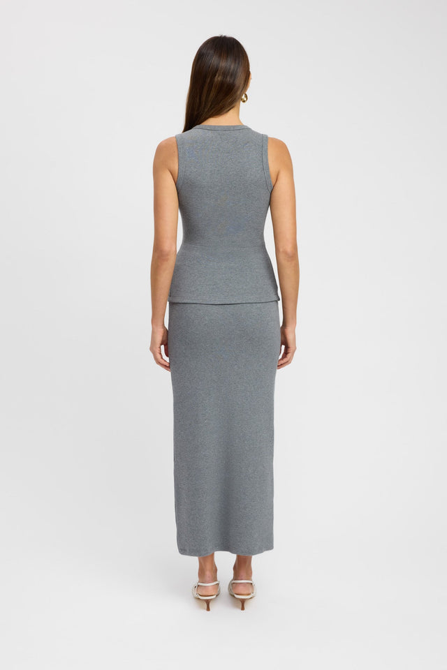 back Carter Maxi Skirt Kookai Asymmetry Knee white womens-skirts 