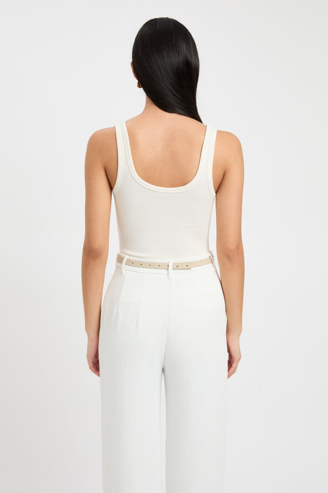 back Kookai Singlet Kookai Fitted Thick strap High-neck white womens-singlets 