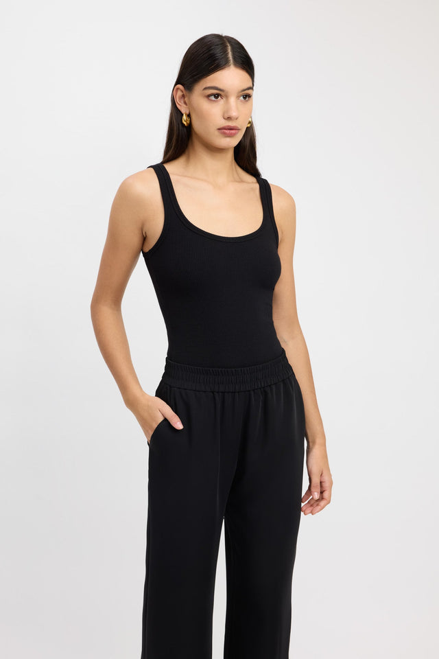 front Freya Tank Kookai Fitted Squareneck Sleeveless Womens-Blouse 