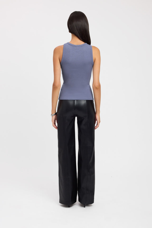 back Chloe Tank Kookai Fitted Thick strap V-neck brown womens-singlets 