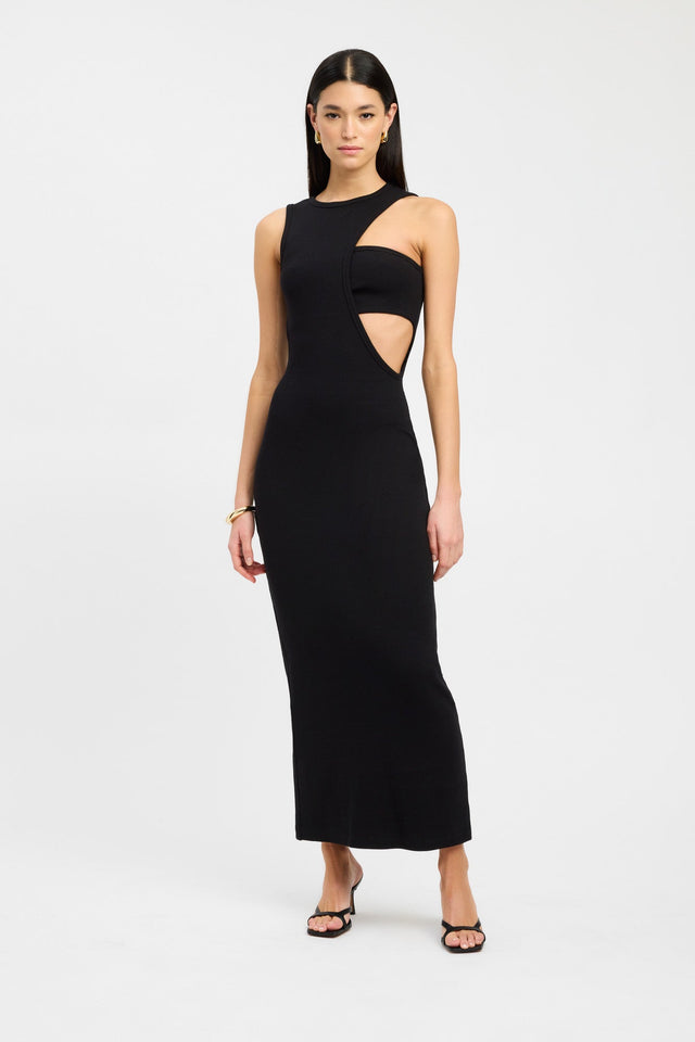 product Mia Dress Kookai Straight Midi Fitted Roundneck white womens-dresses 