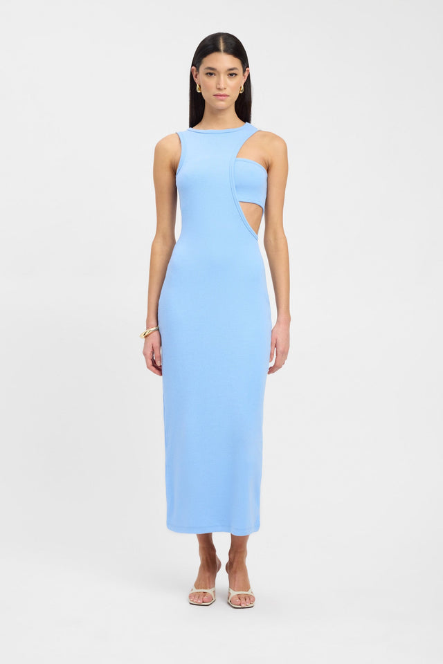 product Mia Dress Kookai Straight Midi Fitted Boatneck white womens-dresses 