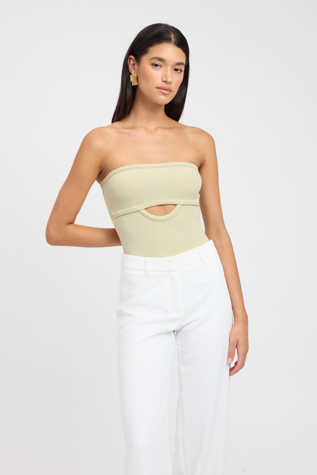 front Jade Tank Kookai Fitted Roundneck Sleeveless Womens-Blouse 