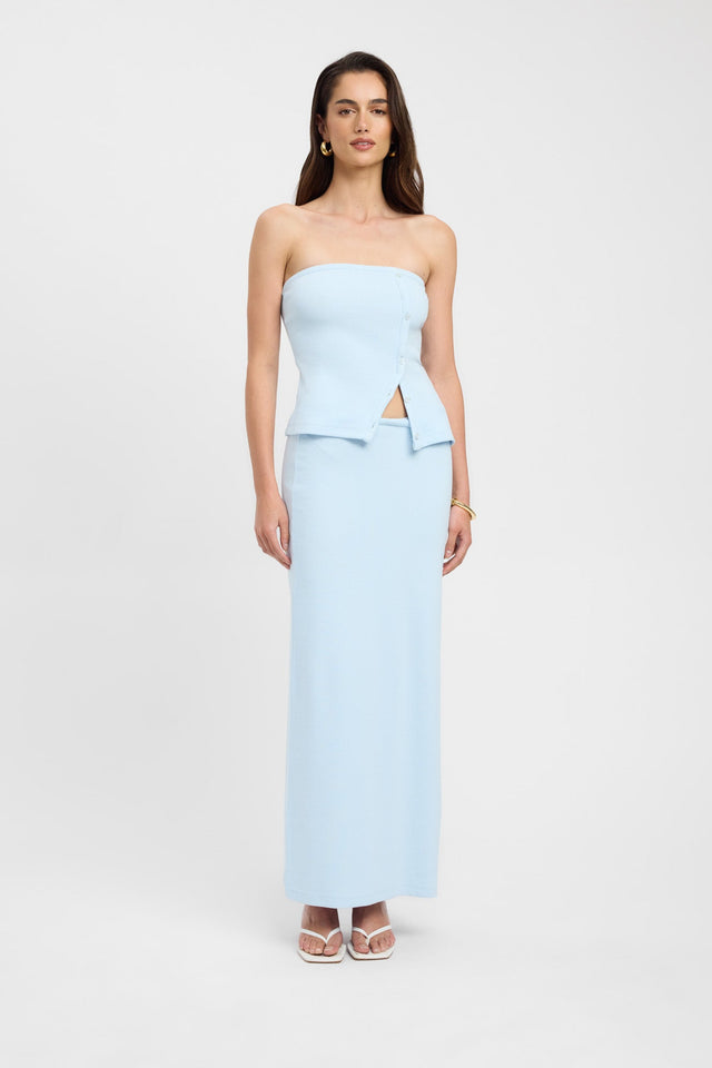 side Lucie Button Top Kookai Fitted Straight Sleeveless Womens-Blouse 