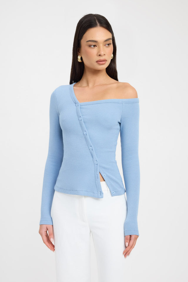 Bennett Top Kookai Fitted Asymmetry Long sleeve Womens-Blouse 