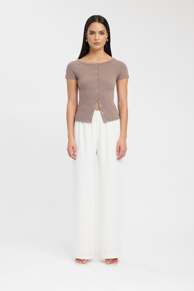 side Cali Top Kookai Fitted Scoopneck Short sleeves Womens-Blouse 