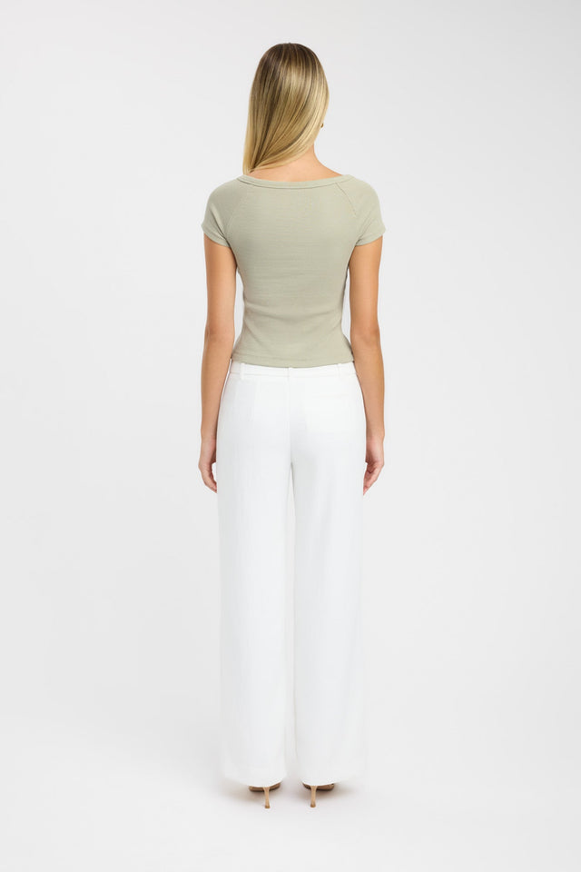 back Cali Top Kookai Fitted Boatneck Short sleeves Womens-Blouse 