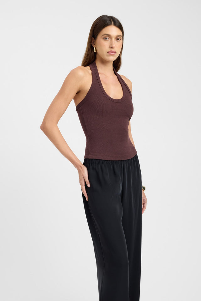 side Hadley Tank Kookai Fitted Scoopneck Sleeveless Womens-Blouse 