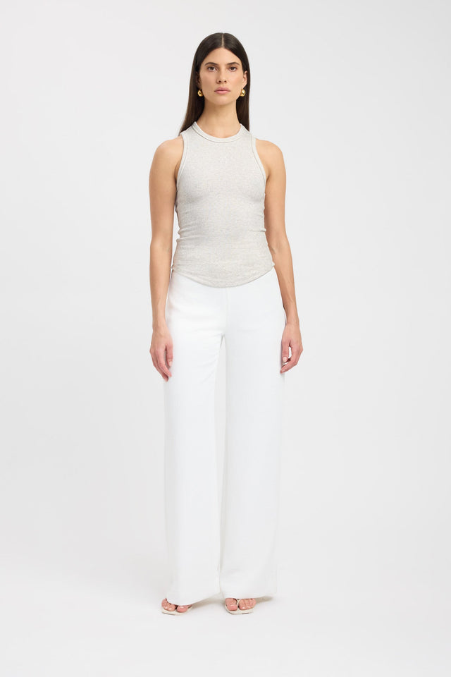 front Kookai Monogram Tank Kookai Fitted Roundneck Sleeveless Womens-Blouse 