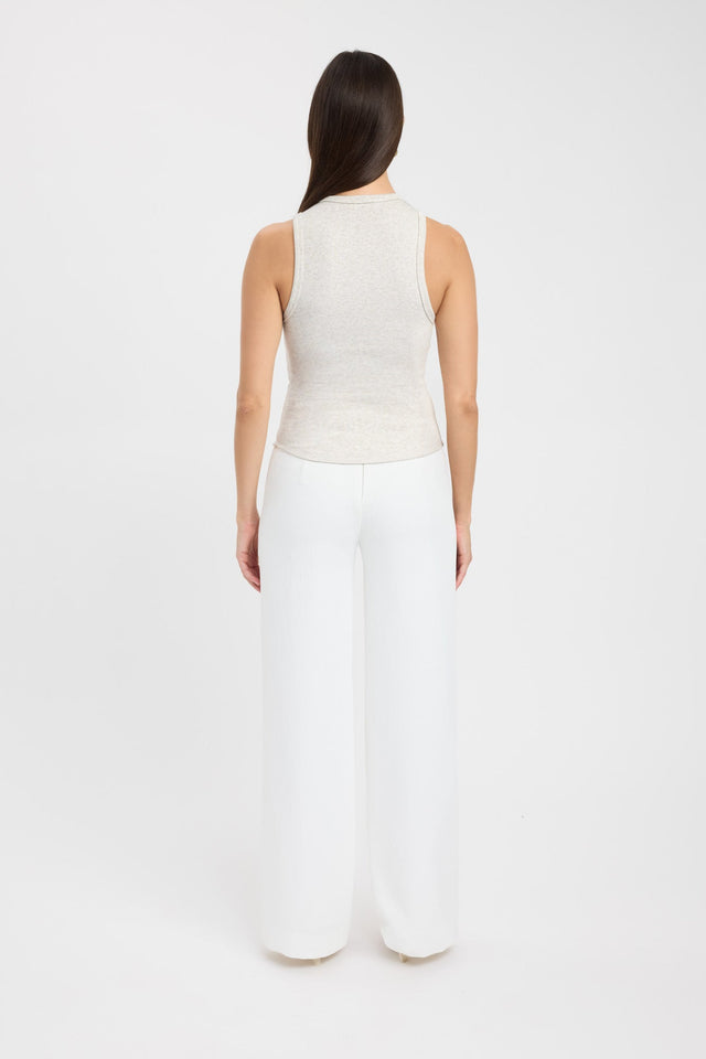 back Kookai Monogram Tank Kookai Fitted Roundneck Sleeveless Womens-Blouse 