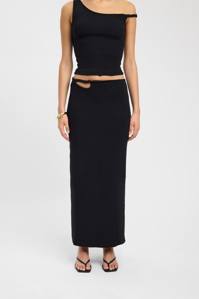 back Finn Skirt Kookai Straight Maxi grey womens-skirts 