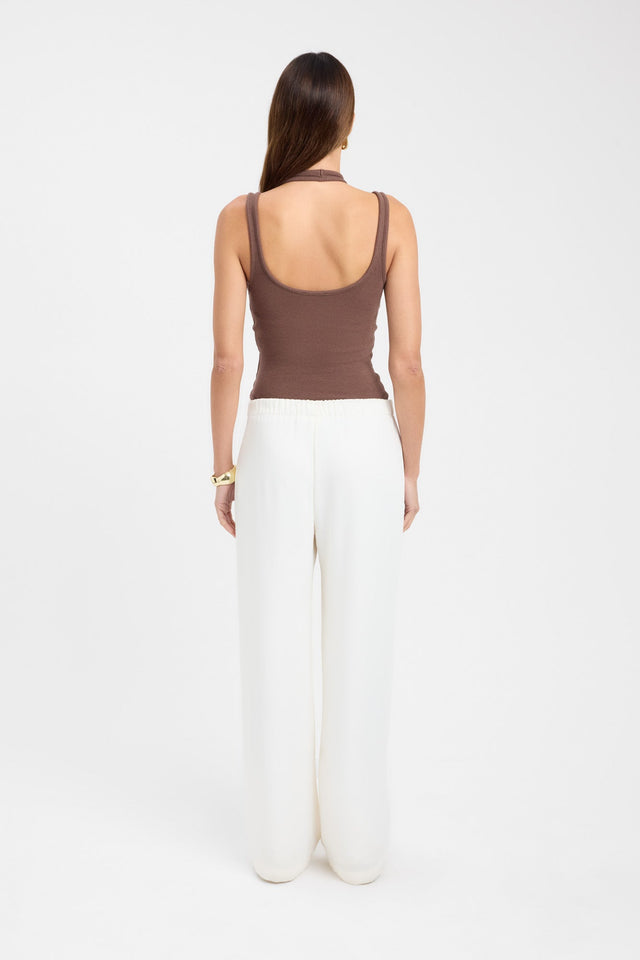 back Dollie Tank Kookai Fitted Scoopneck Sleeveless Womens-Blouse 