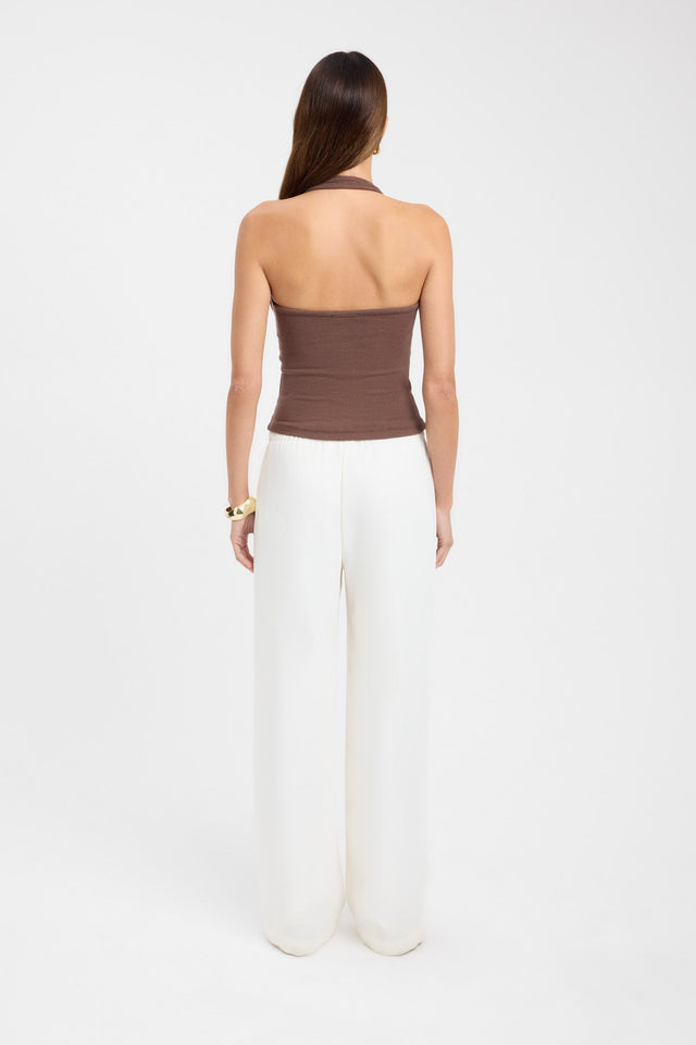 back Casper Tank Kookai Fitted Thick strap Scoop grey womens-singlets 