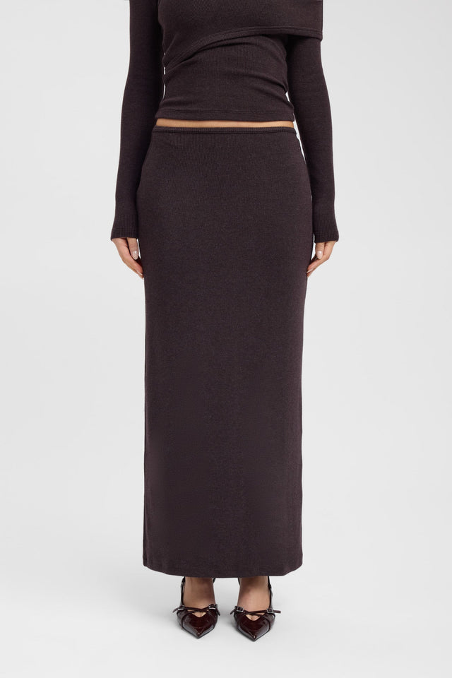 back Billie Skirt Kookai Straight Maxi brown womens-skirts 