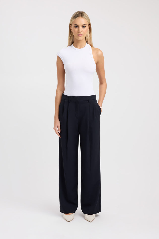 side Swan Top Kookai Fitted Roundneck Short sleeves Womens-Blouse 