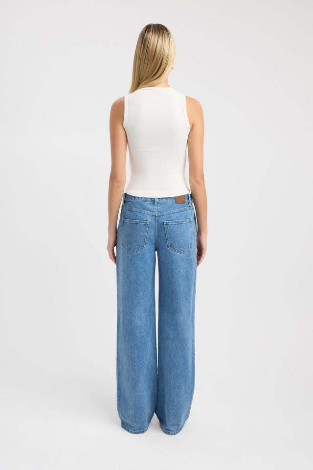 back Beau Tank Kookai Fitted Roundneck Sleeveless Womens-Blouse 