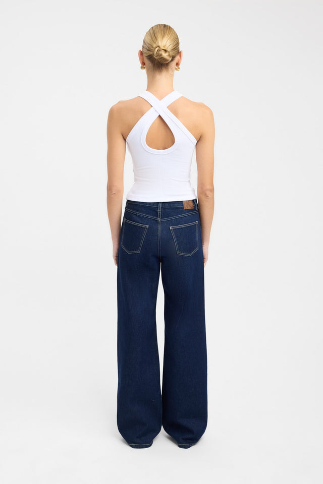 back Abbie Tank Kookai Fitted Roundneck Sleeveless Womens-Blouse 