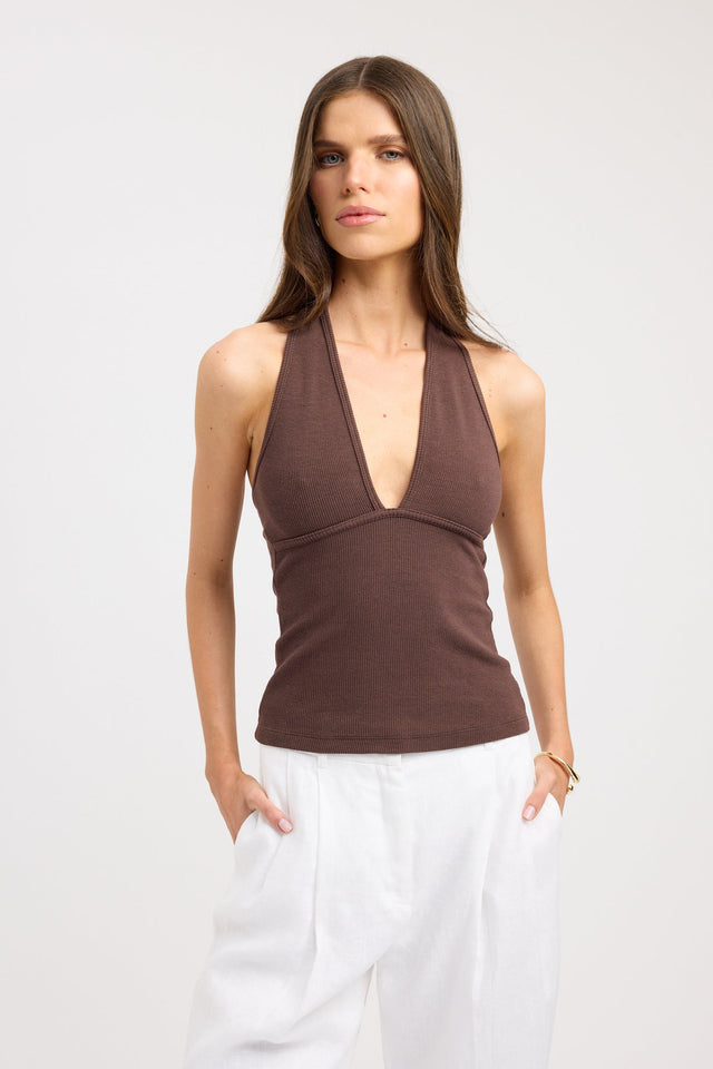 Caity Tank Kookai Relaxed Strapless Plunge womens-singlets 