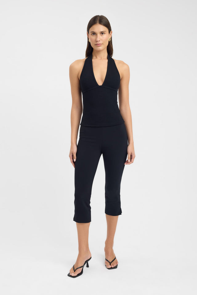 side Caity Tank Kookai Fitted Highneck Sleeveless Womens-Blouse 