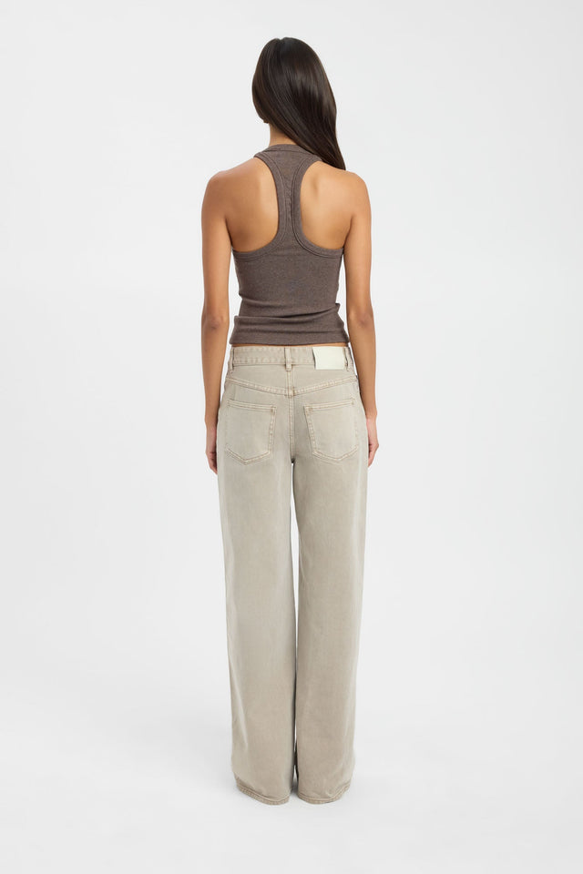Crafted for comfort, the Sky Racer Tank womens-singlets showcases a fitted thick strap scoop neckline in rosy brown back