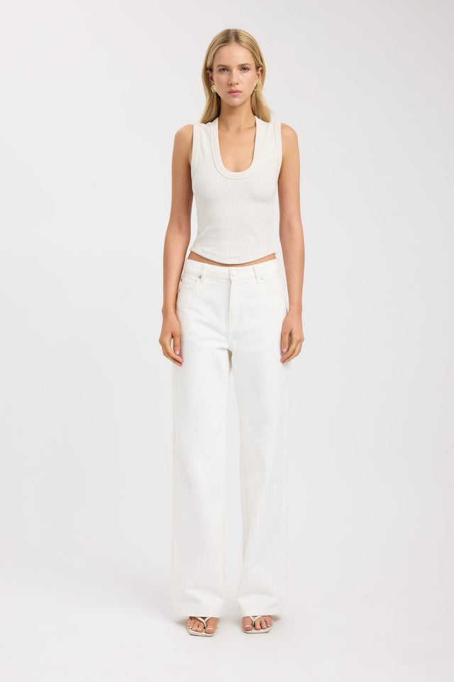 side Camila Scoop Tank Kookai Fitted Scoop womens-singlets 