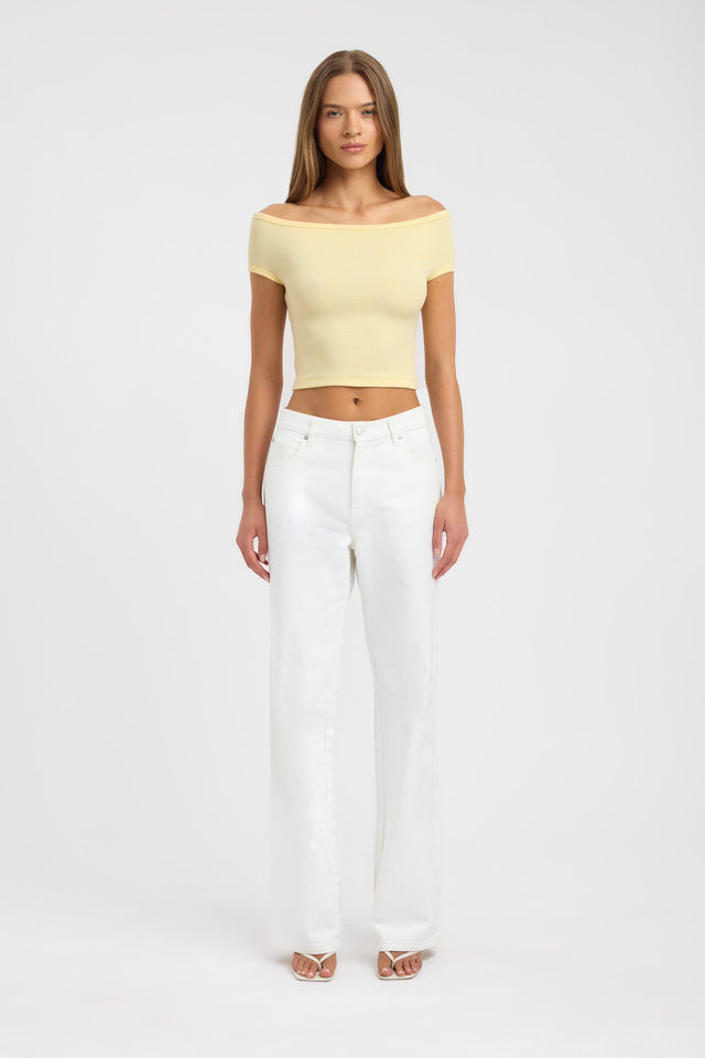 side Scarlet Top Kookai Fitted Boatneck Short sleeves Womens-Blouse 