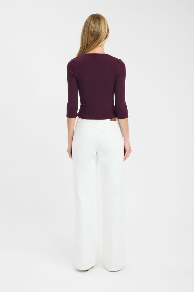 back Enzo Top Kookai Fitted Scoopneck Three quarter sleeves Womens-Blouse 
