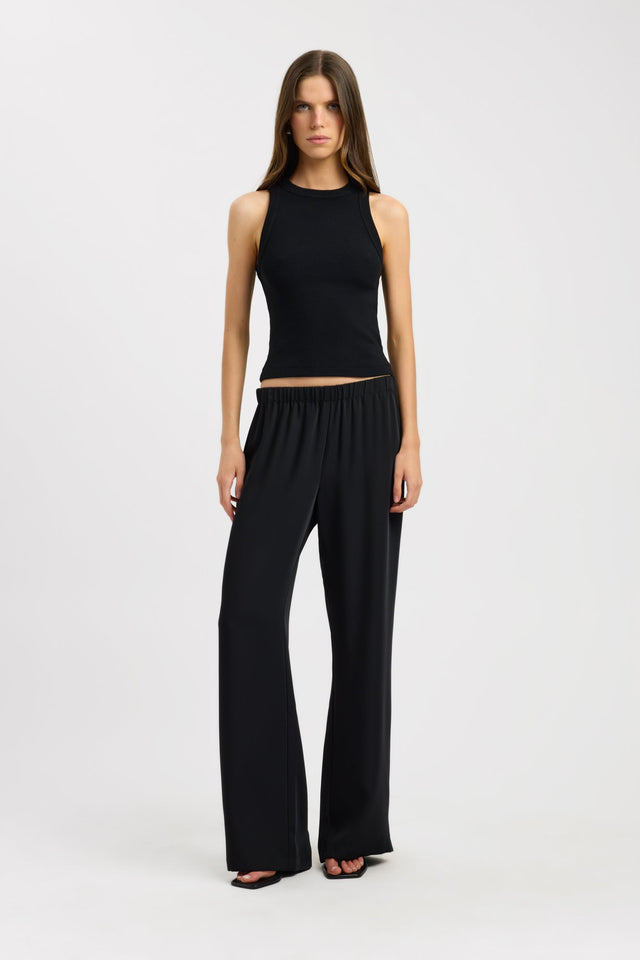 side Monogram Racer Tank Kookai Fitted Round womens-singlets 