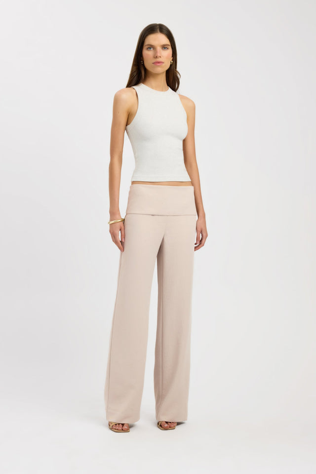 side Monogram Racer Tank Kookai Fitted Round womens-singlets 