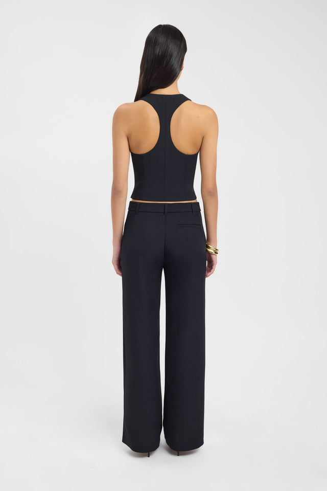 back Ariel Racer Back Top Kookai Fitted Scoopneck Sleeveless Womens-Blouse 