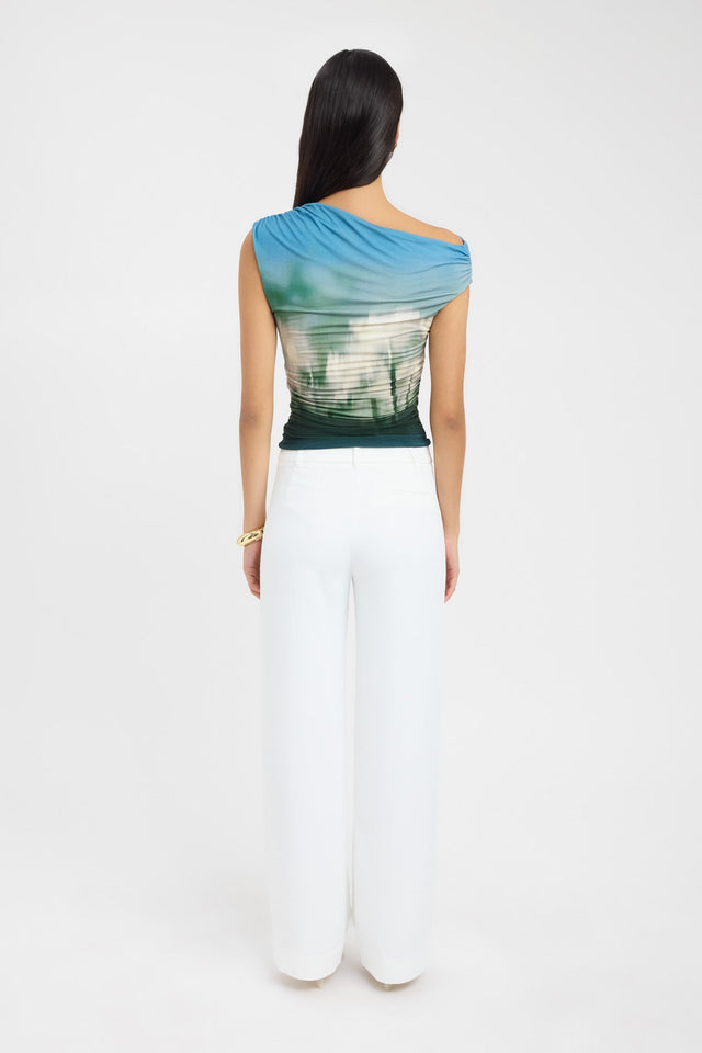 back Maya Top Kookai Fitted Asymmetry Sleeveless Womens-Blouse 